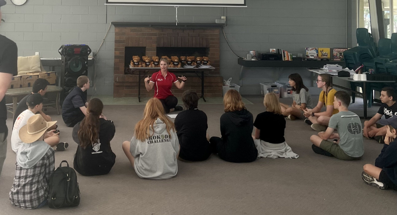 Open notebook and warm desk surface